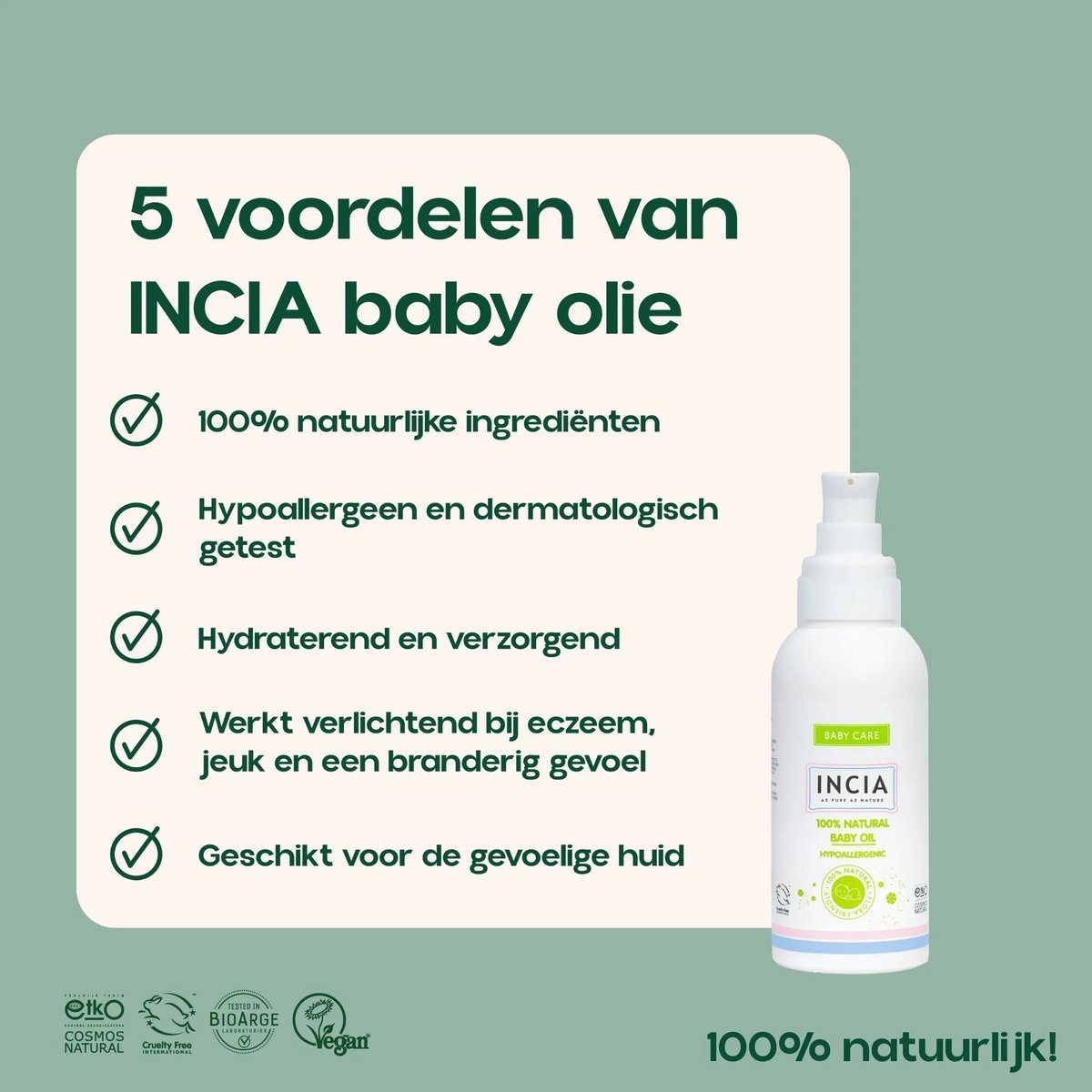 INCIA 100% Natuurlijke Babyolie - Afbeelding 5